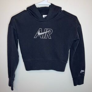 Nike Girl's Sportswear Cropped Swoosh Hoodie Color Black Size S VGUC
